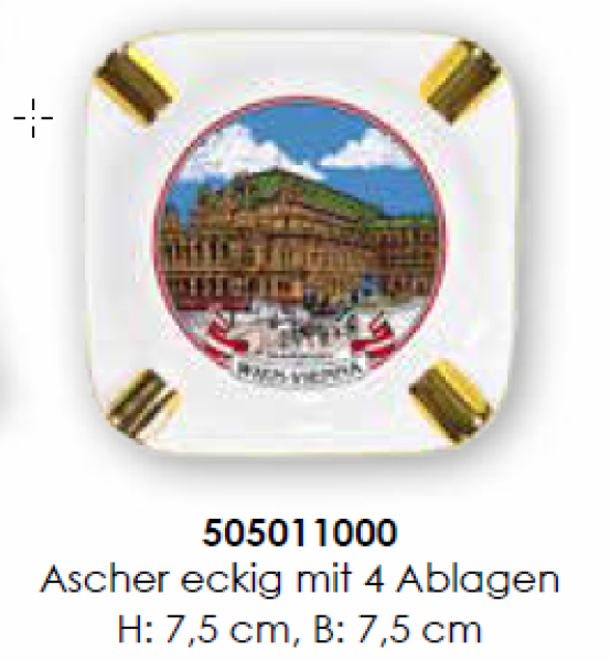 Ascher eckig 7,5cm Motiv